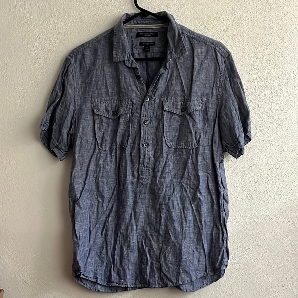 Banana Republic Camden Fit 100% Linen Button-up Top
